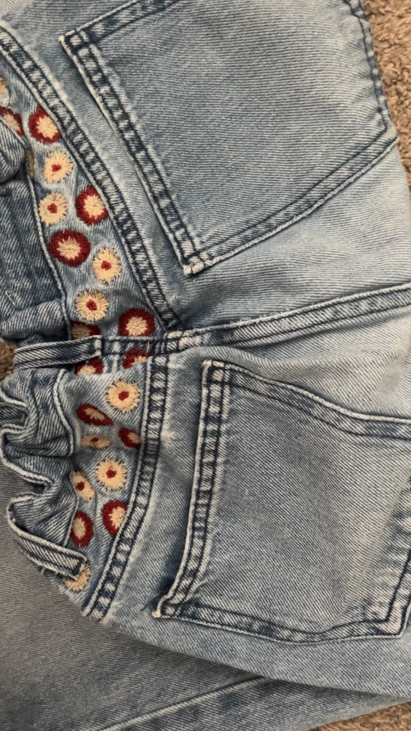 Zara Embroidered Wide-Leg Jeans - photo 3