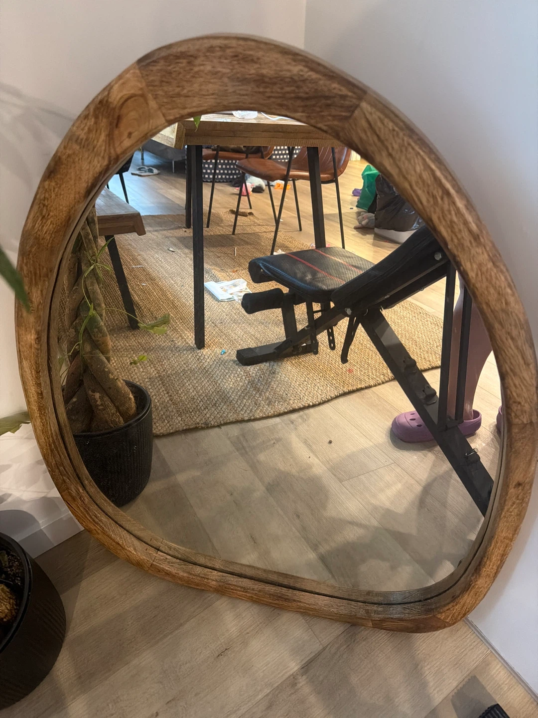 Wooden Frame Irregular Mirror