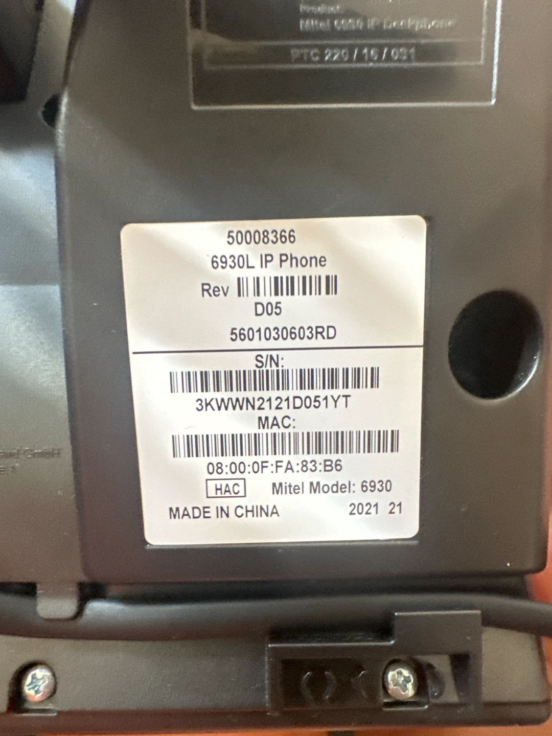 Mitel 6930 IP Phone with Handset and Power Adapter - photo 2