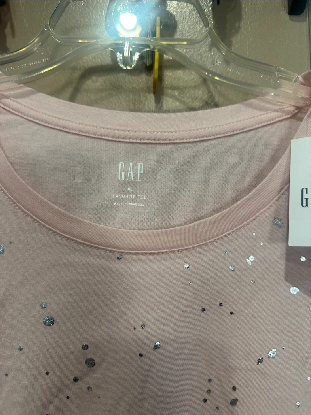 Gap Pink Glitter Splatter T-Shirt XL - photo 2