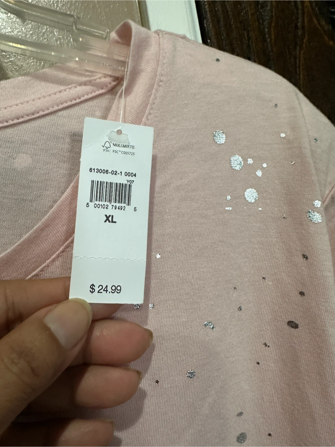Gap Pink Glitter Splatter T-Shirt XL - photo 3