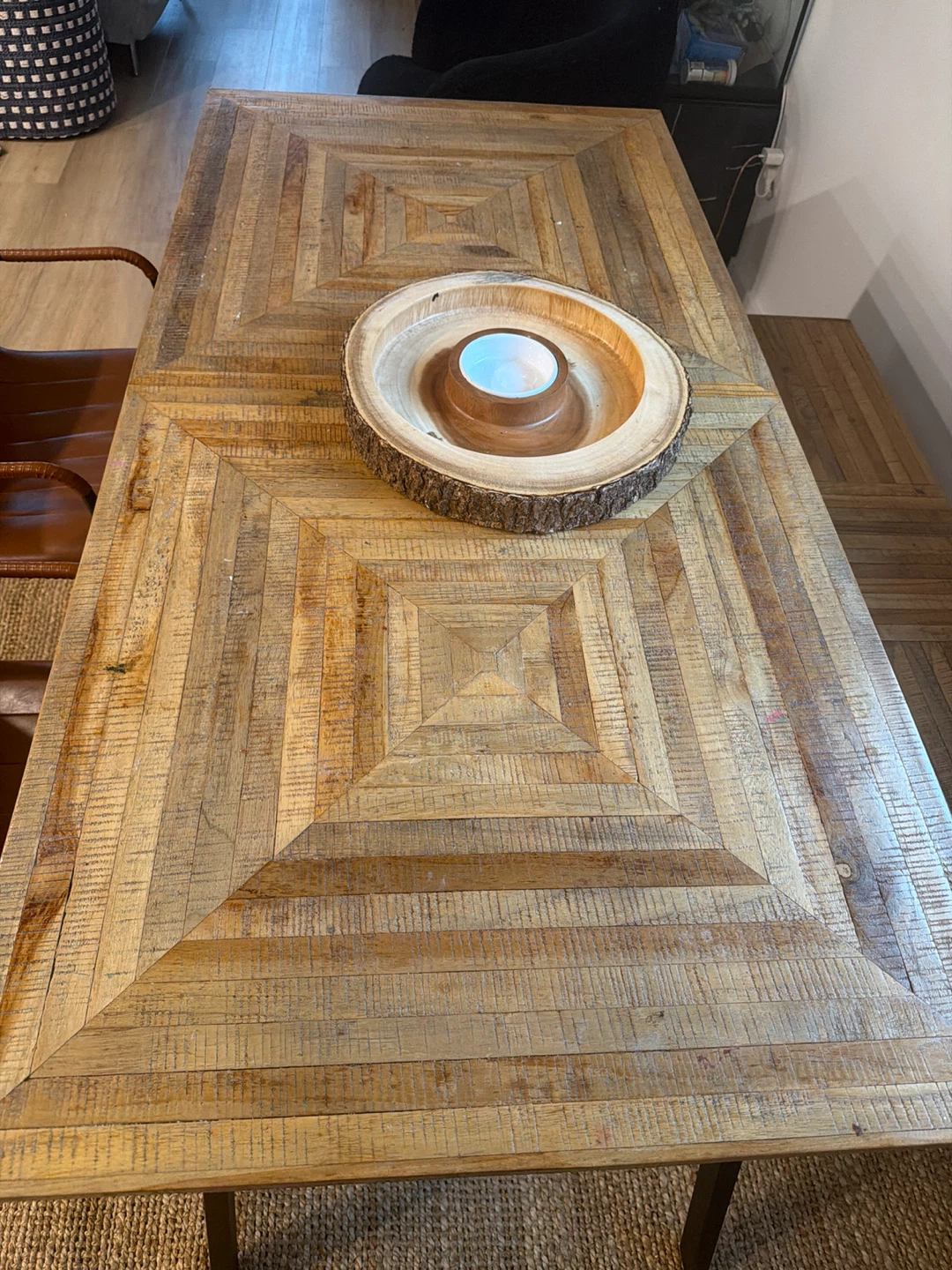 Wooden Dining Table with 2 Faux Leather Chairs - photo 2