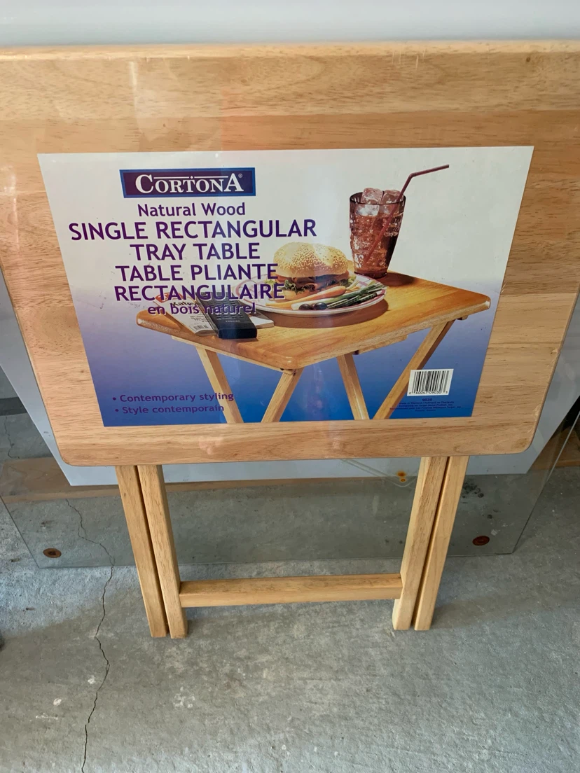 Natural Wood Tray Table