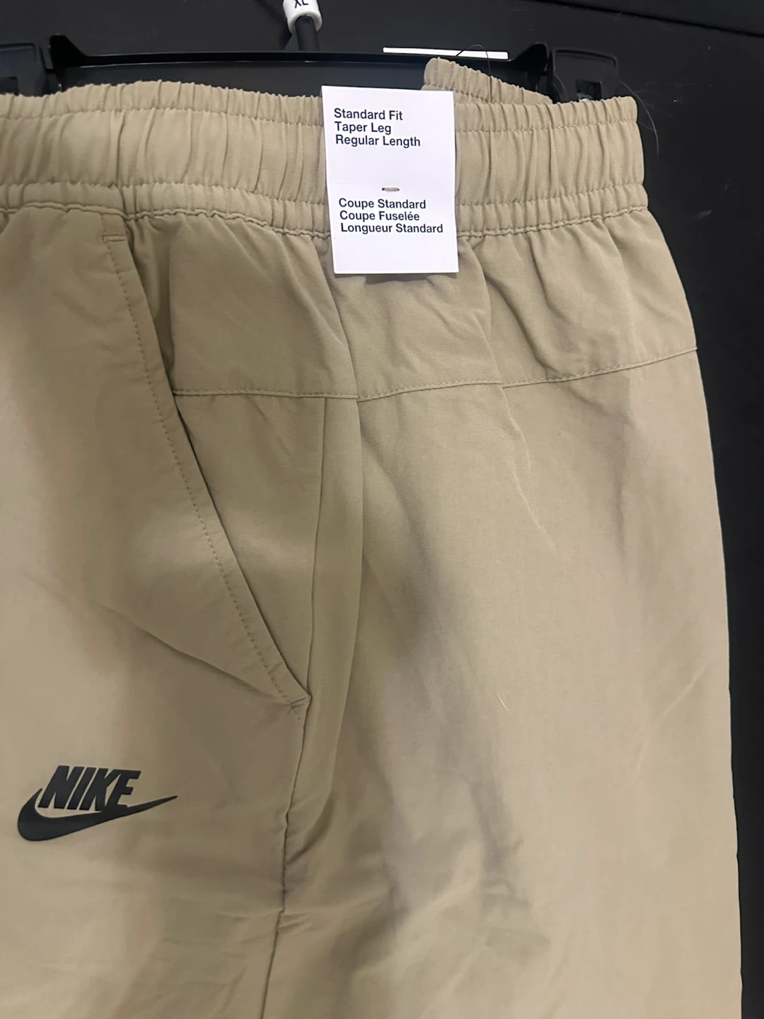 Nike Standard Fit Tapered Leg Pants - Khaki XL
