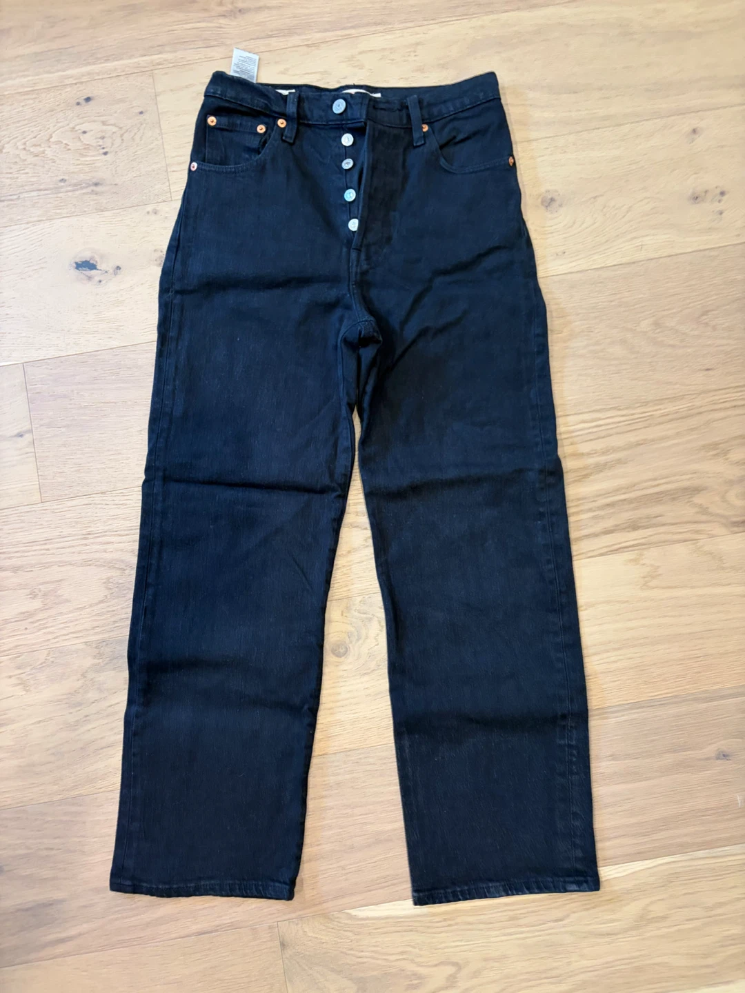 Levi's Ribcage Straight Ankle Jeans Black Size 25