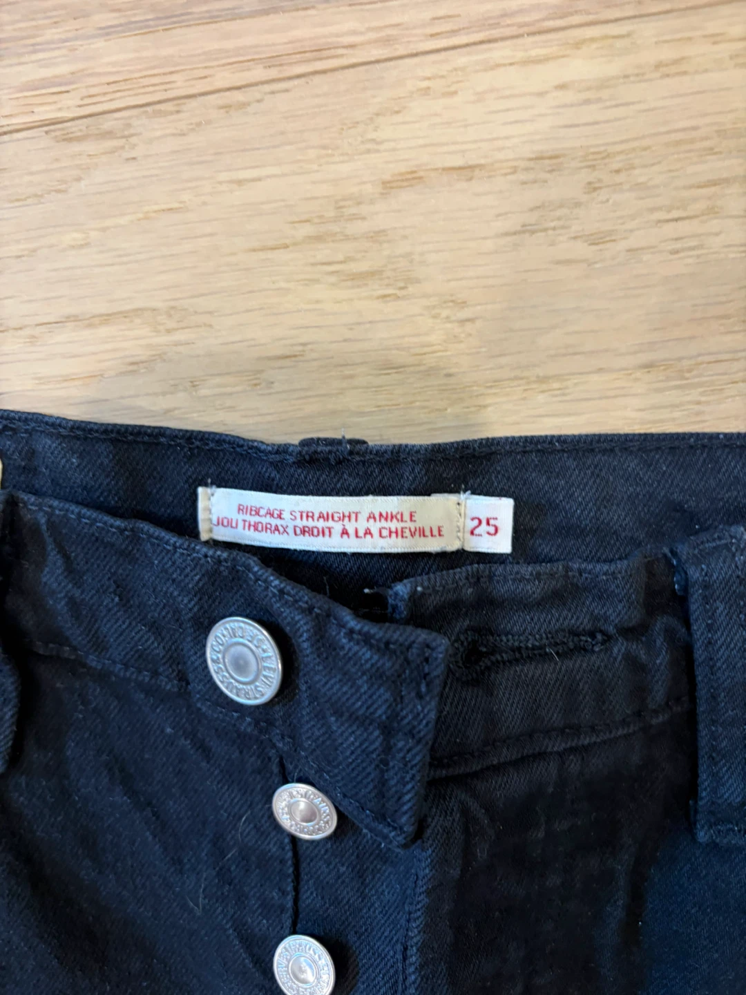 Levi's Ribcage Straight Ankle Jeans Black Size 25 - photo 2