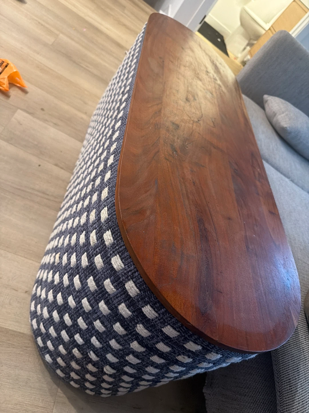 Wooden Top Ottoman Coffee Table