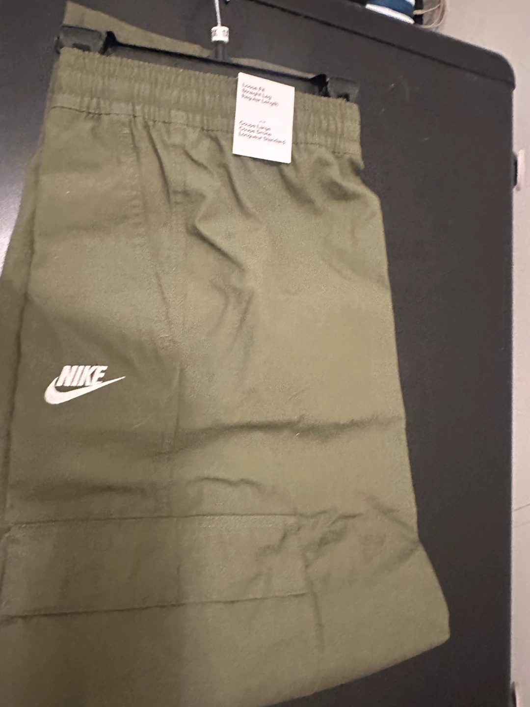 Nike Loose Fit Straight Leg Pants - Olive Green - Large - photo 3