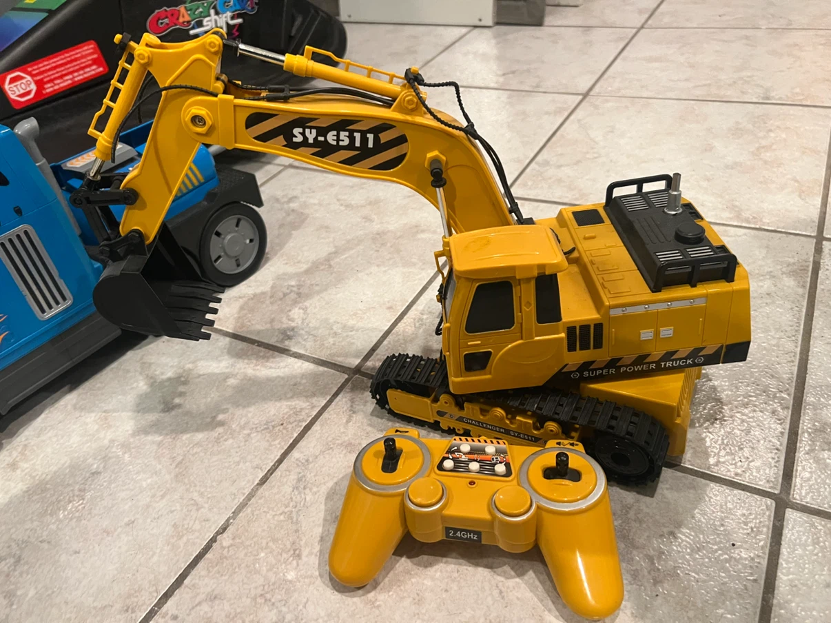 Yellow RC Excavator with Remote Control