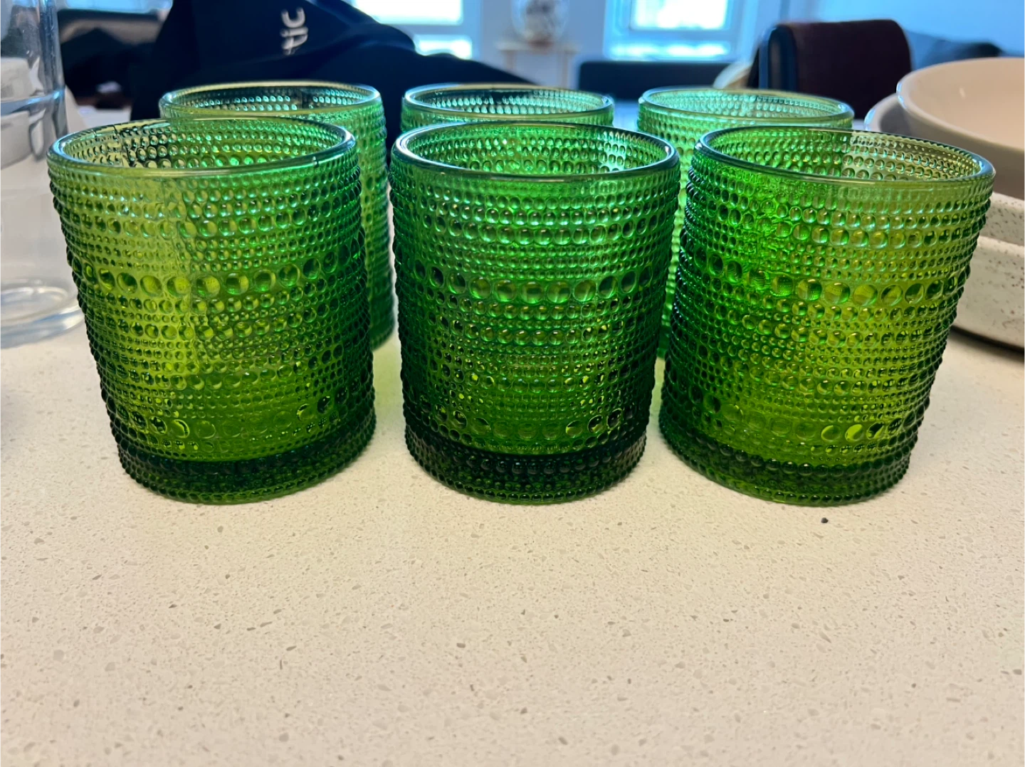 Set of 6 Green Glass Tumblers - Crate & Barrel