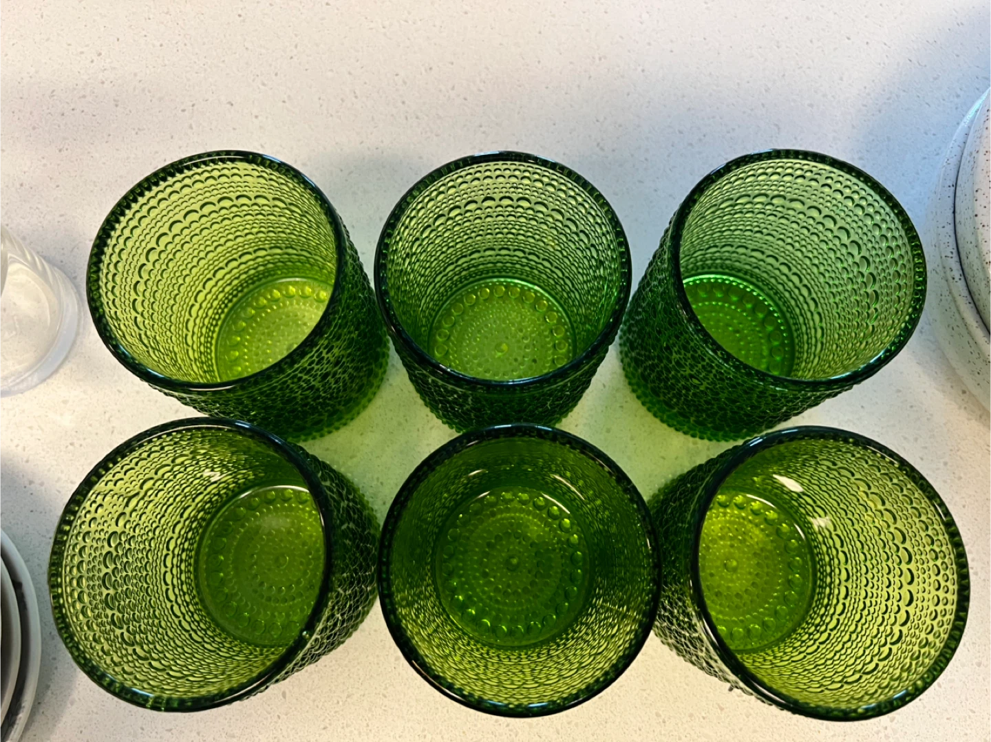 Set of 6 Green Glass Tumblers - Crate & Barrel - photo 2