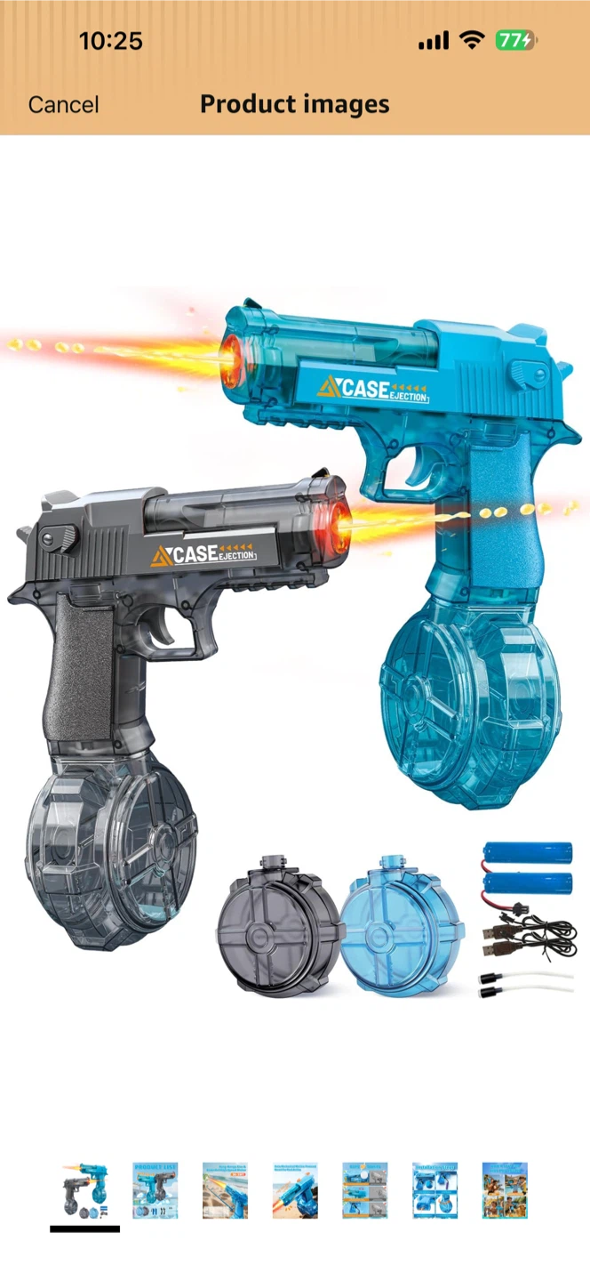 CASE EJECTION Water Guns with Drum Mags (2 Pack)