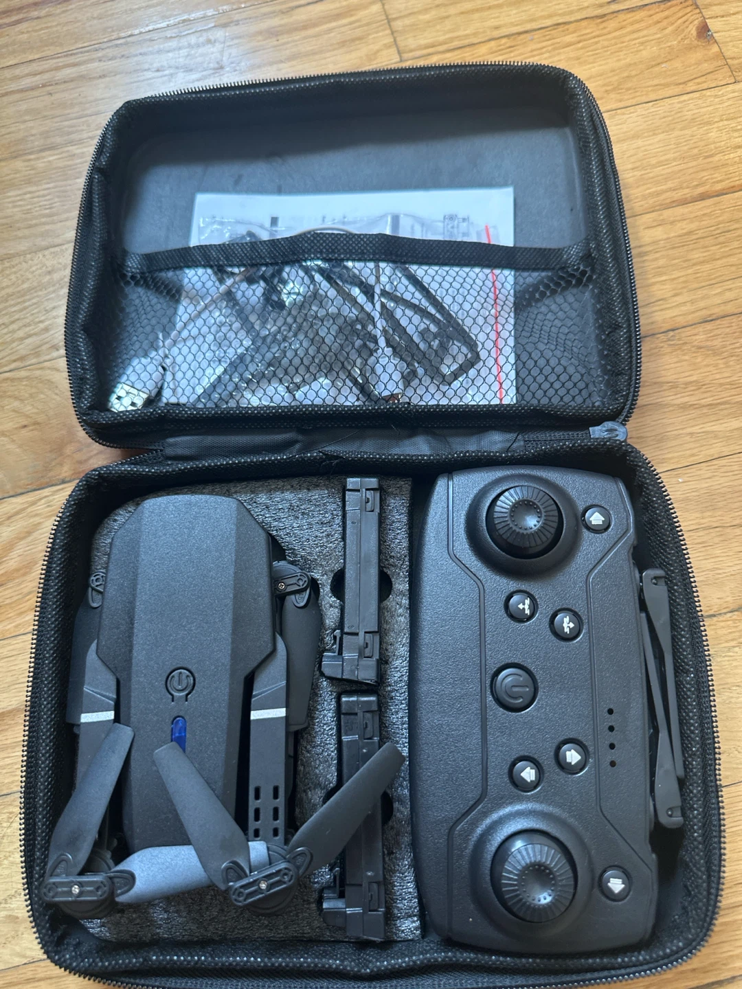 Black Foldable Drone with Remote and Case