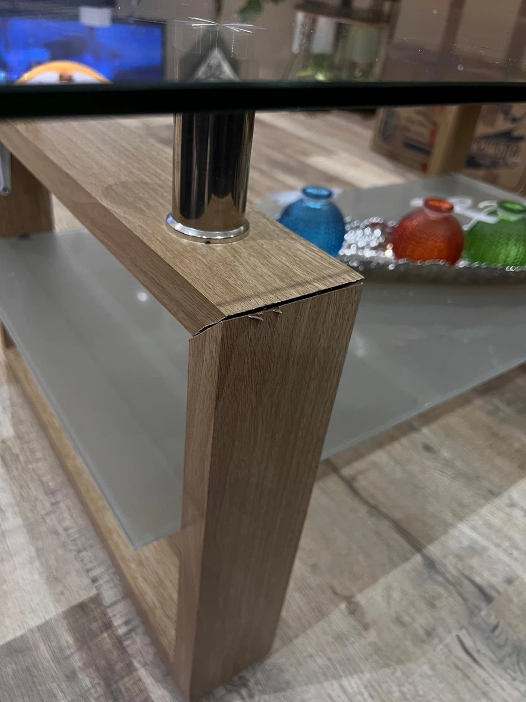 Glass and Wood Coffee Table - photo 2