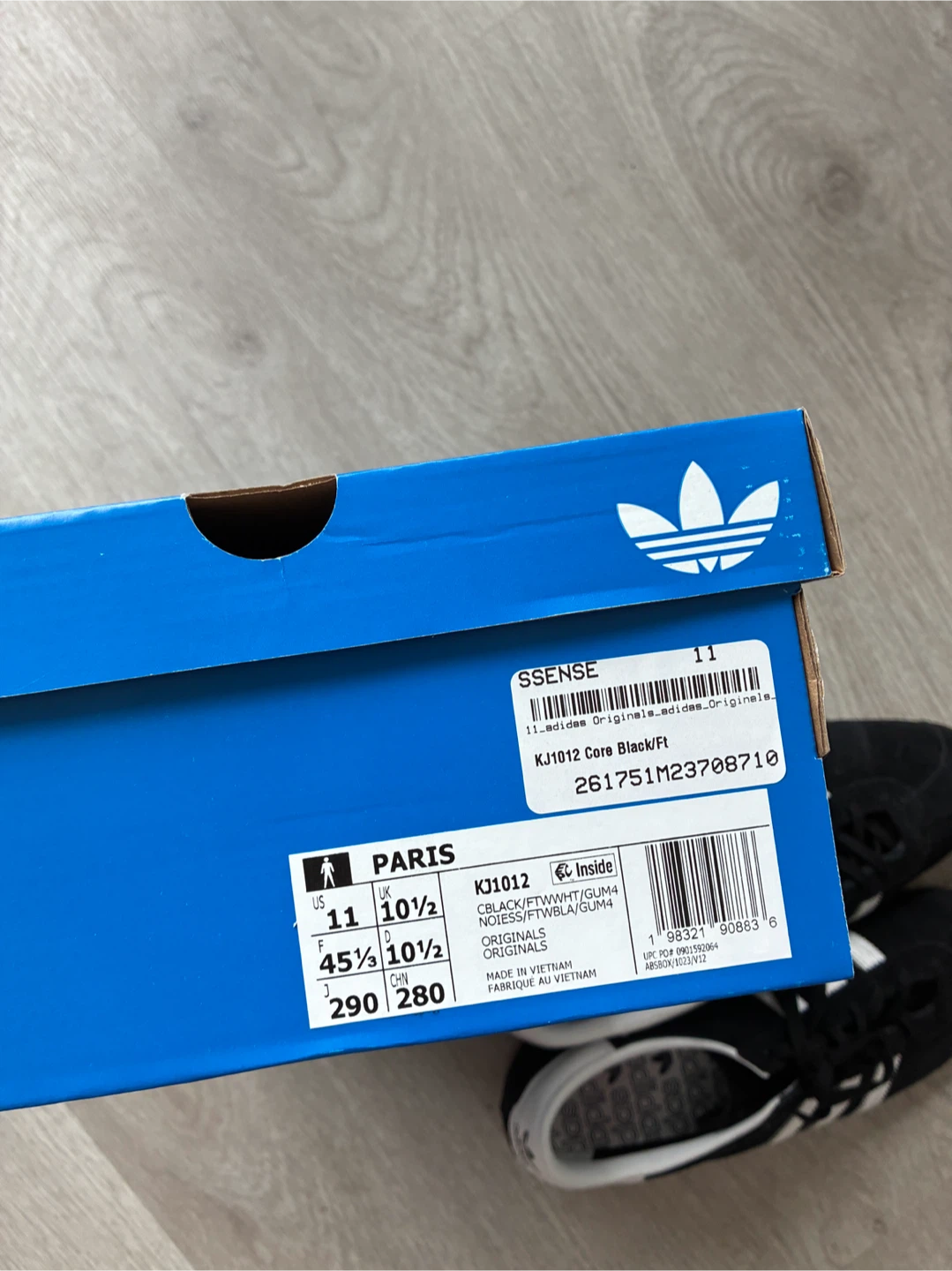 Adidas Paris Sneakers - Black White Size 11 - photo 5