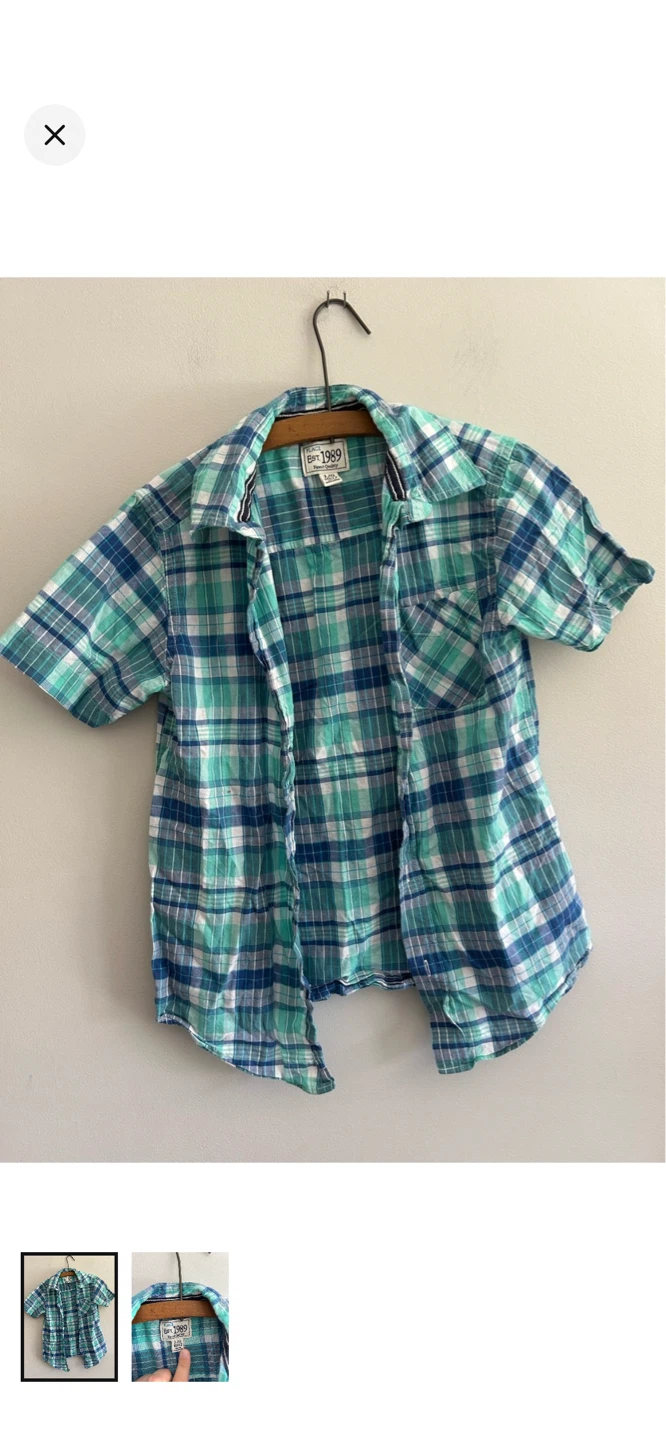 The Place Est. 1989 Plaid Short Sleeve Shirt L/G 10-12