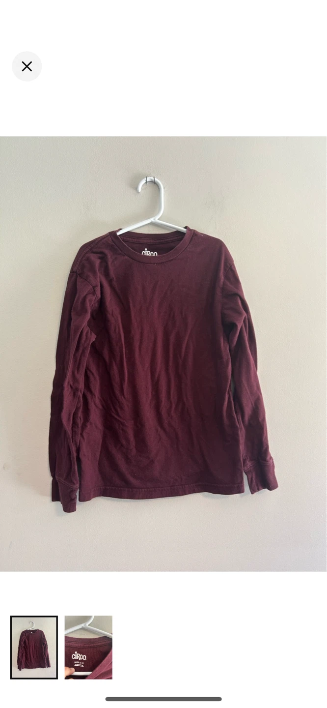 Circo Burgundy Long Sleeve Shirt M/M 8-10