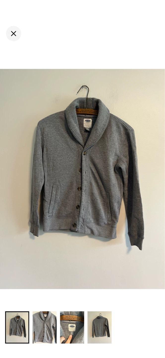 Old Navy Grey Shawl Collar Cardigan Sweater