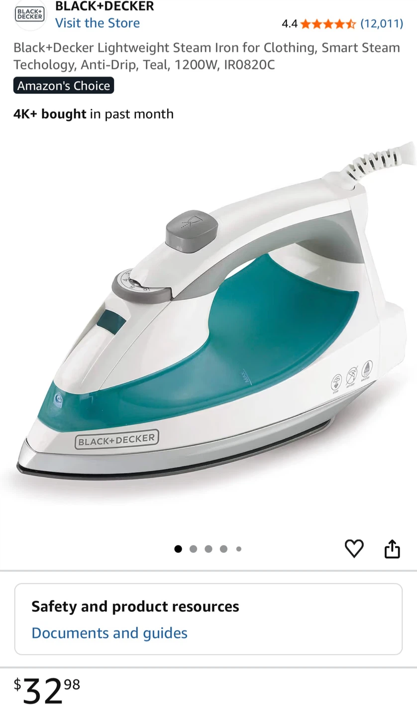New in box Black+Decker Lightweight Steam Iron - photo 2