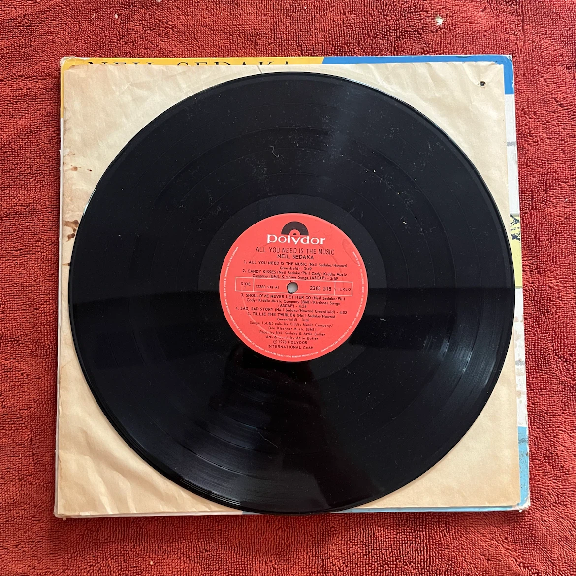 Neil Sedaka All You Need Is The Music Vinyl Record - photo 2