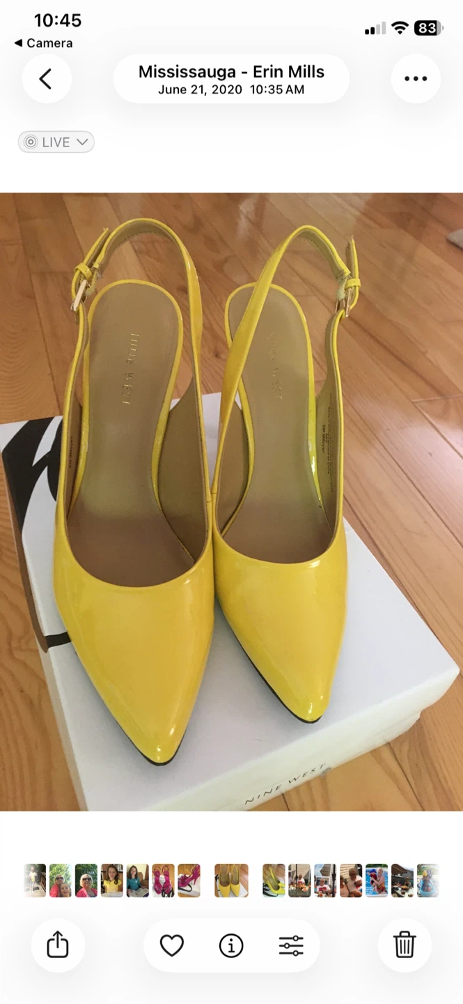 Nine West Yellow Slingback Heels