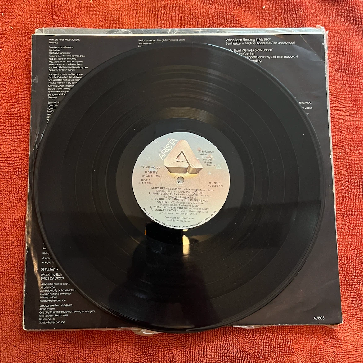 Barry Manilow One Voice Vinyl Record - photo 2