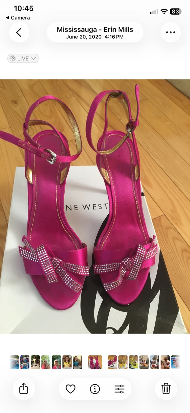 Nine West Pink Sparkle Bow Heels