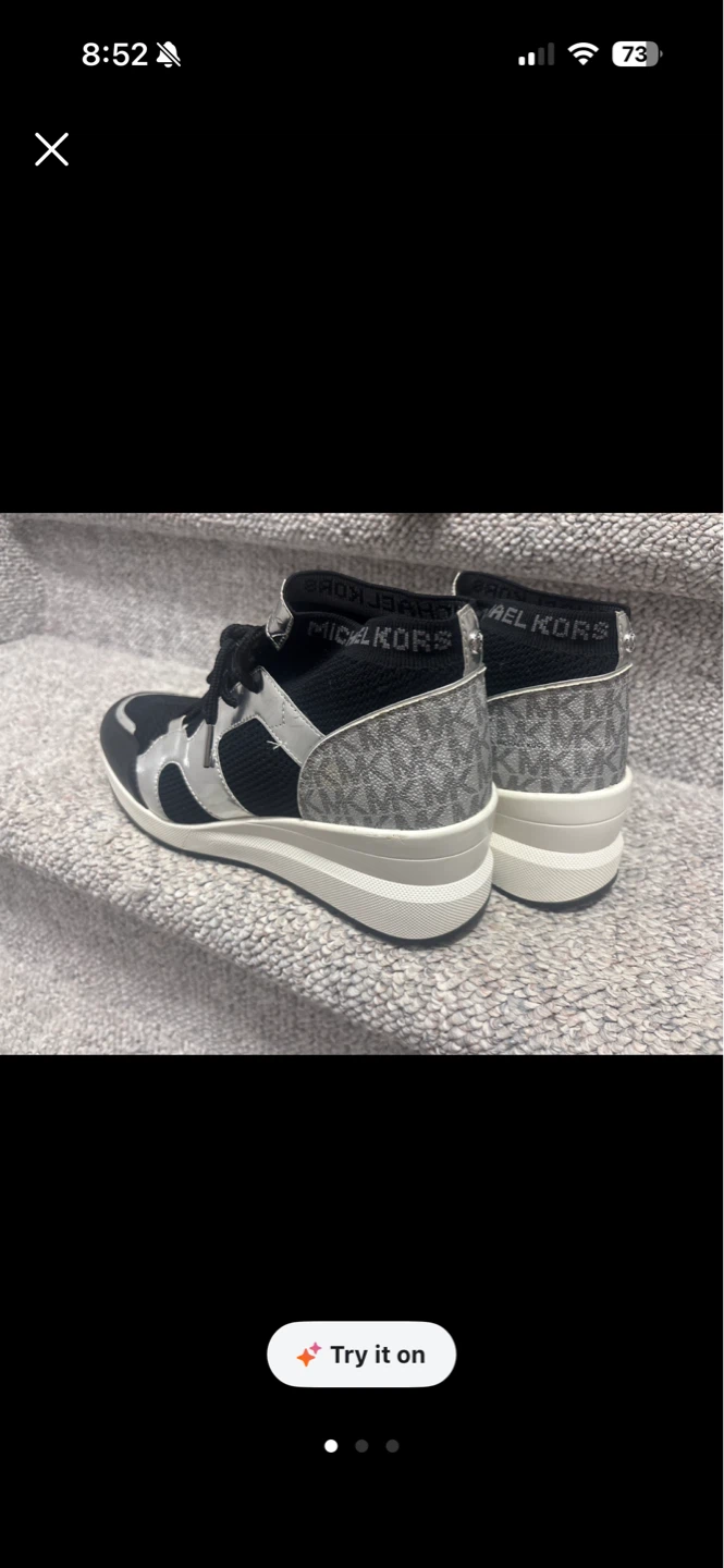 Michael Kors Black & Silver Knit Sneakers