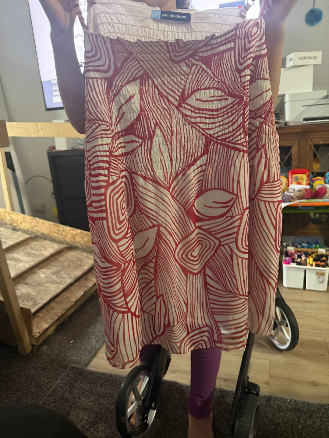 Penningtons Red & White Leaf Print Sundress