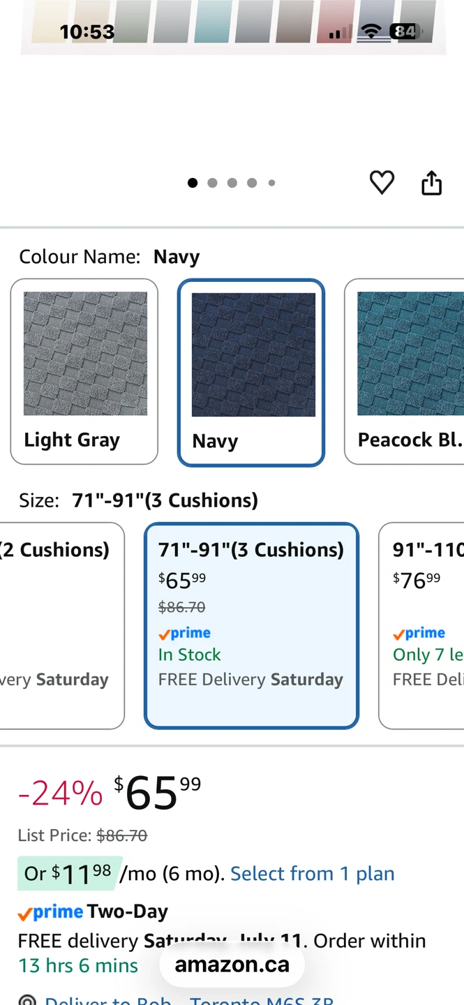 Navy 4-Piece Couch Cover for 3 Cushions - photo 3