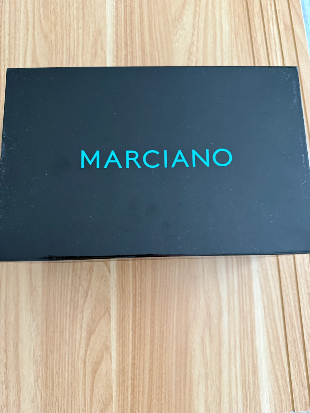 Marciano Stunning Black Patent Wedge Heels - Size 38