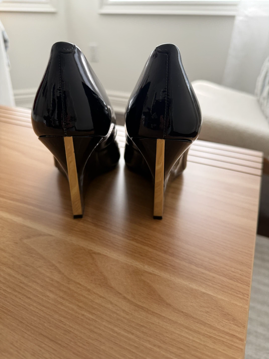 Marciano Stunning Black Patent Wedge Heels - Size 38 - photo 4