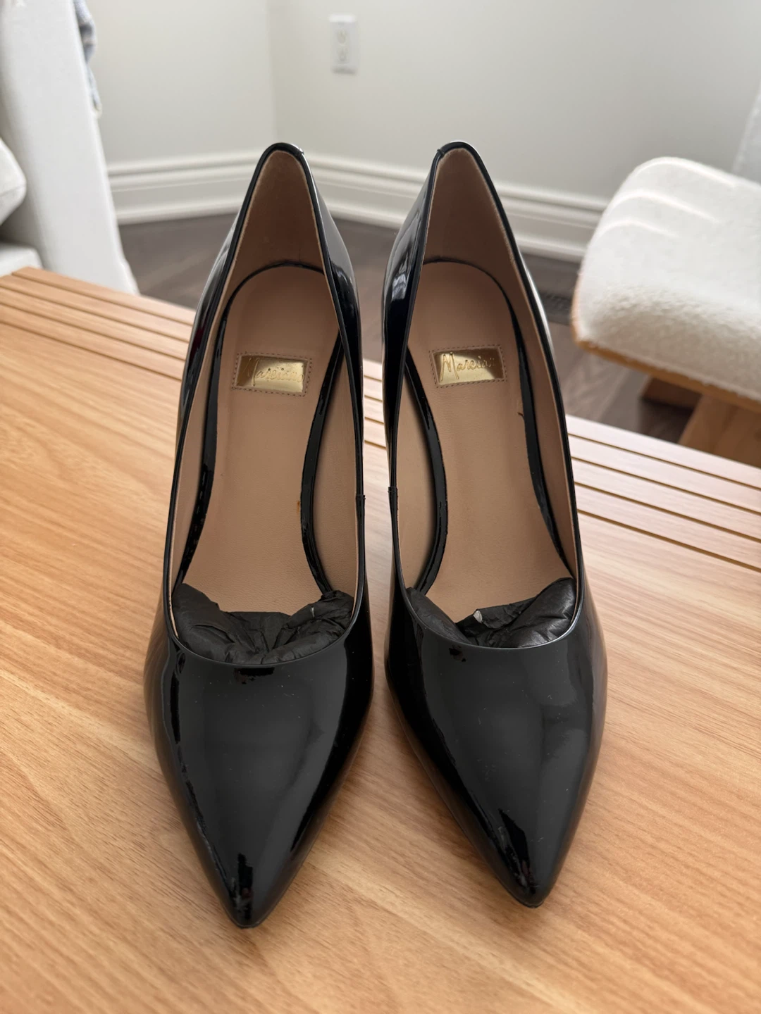 Marciano Stunning Black Patent Wedge Heels - Size 38 - photo 5
