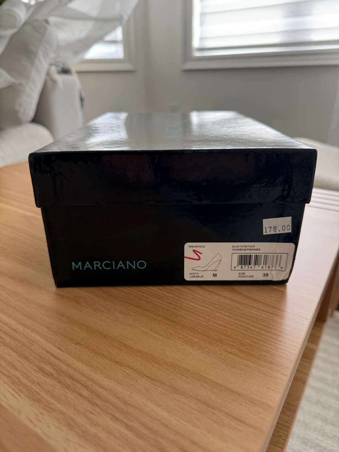 Marciano Stunning Black Patent Wedge Heels - Size 38 - photo 5