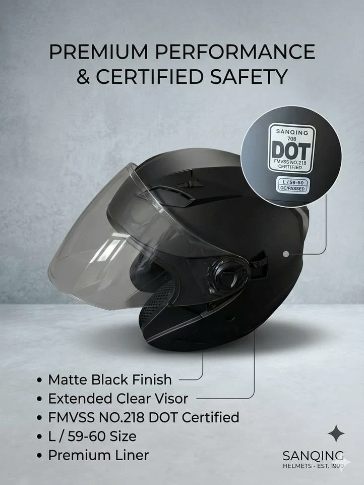 SANQING 708 DOT Certified Helmet - Size L