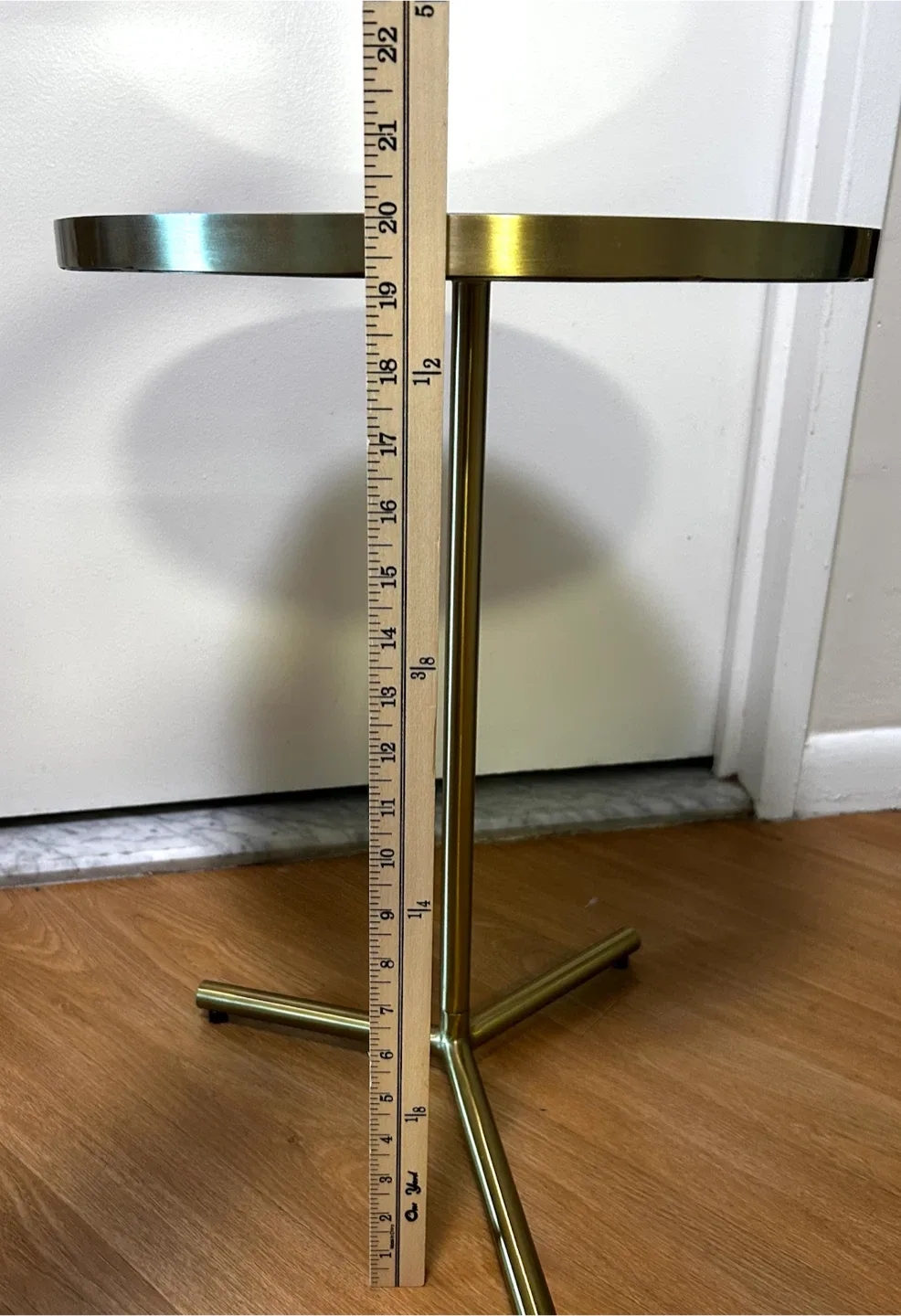 Brass Side/End Table with Mirror Top - photo 3