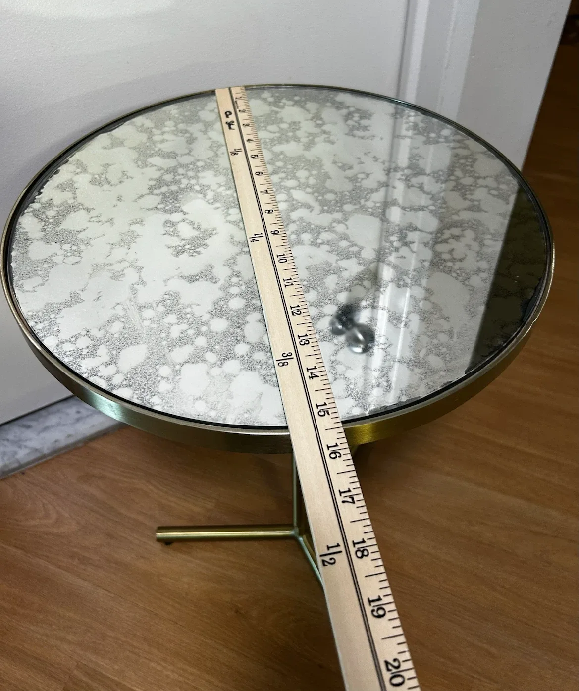 Brass Side/End Table with Mirror Top - photo 4