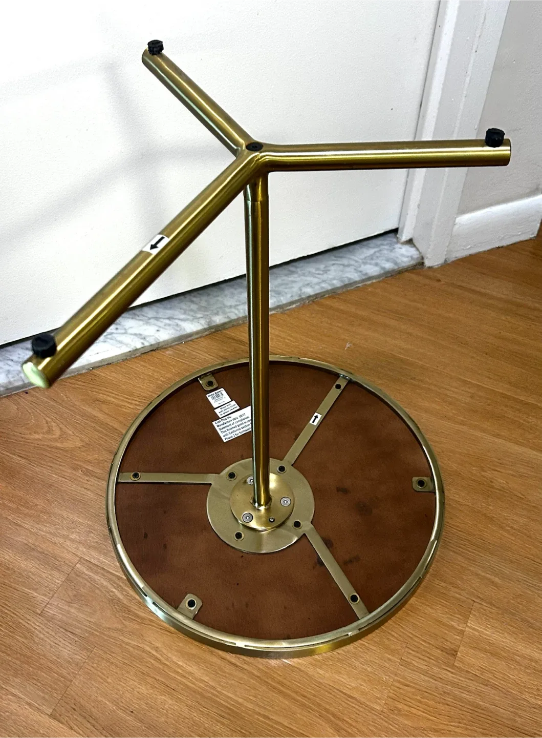 Brass Side/End Table with Mirror Top - photo 5