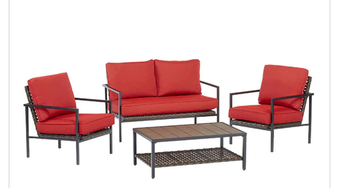Patio Furniture Set - 2 Chairs, Loveseat, Coffee Table