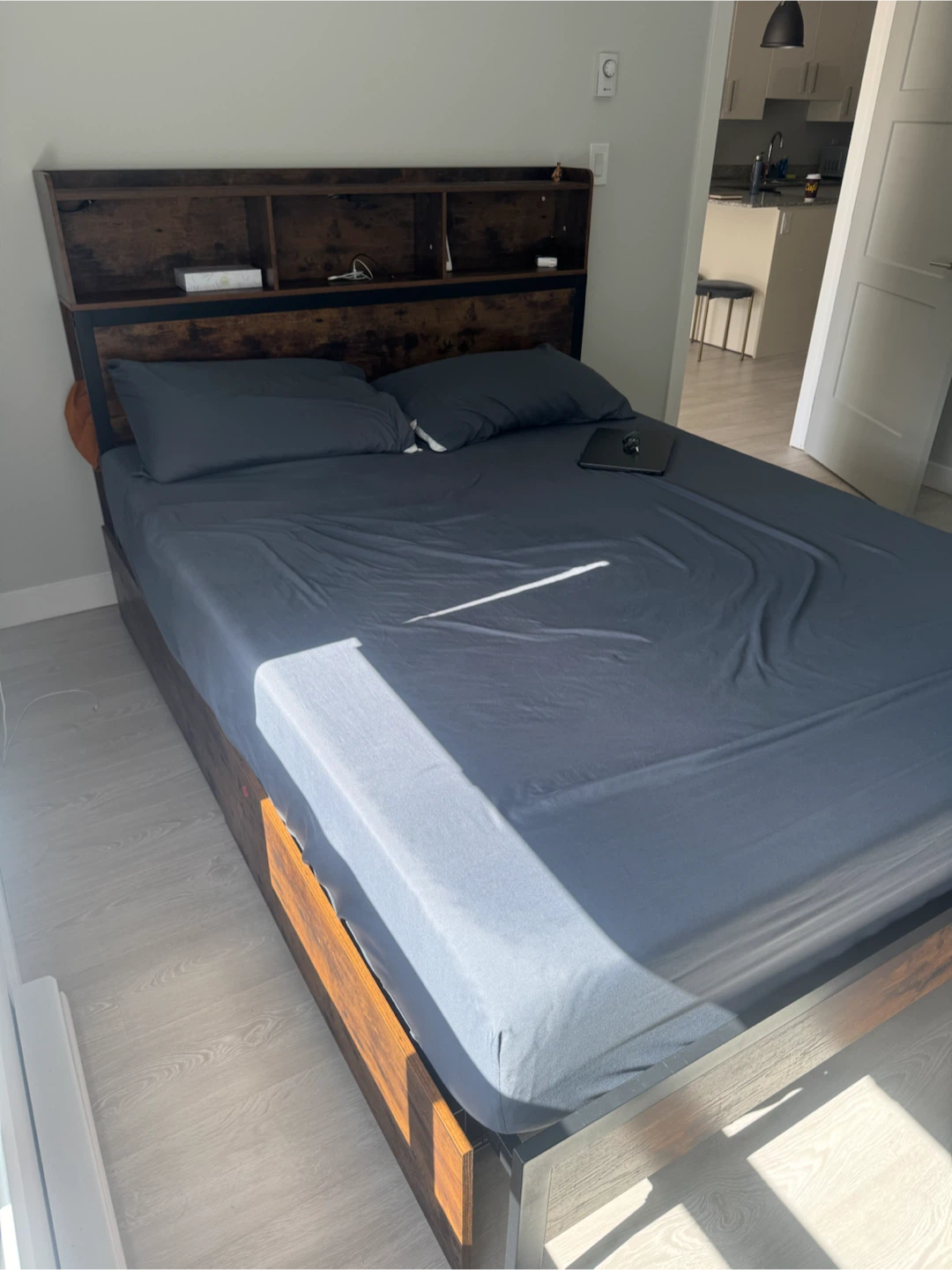 Rolansar Queen Bed Frame with Storage Headboard - photo 2