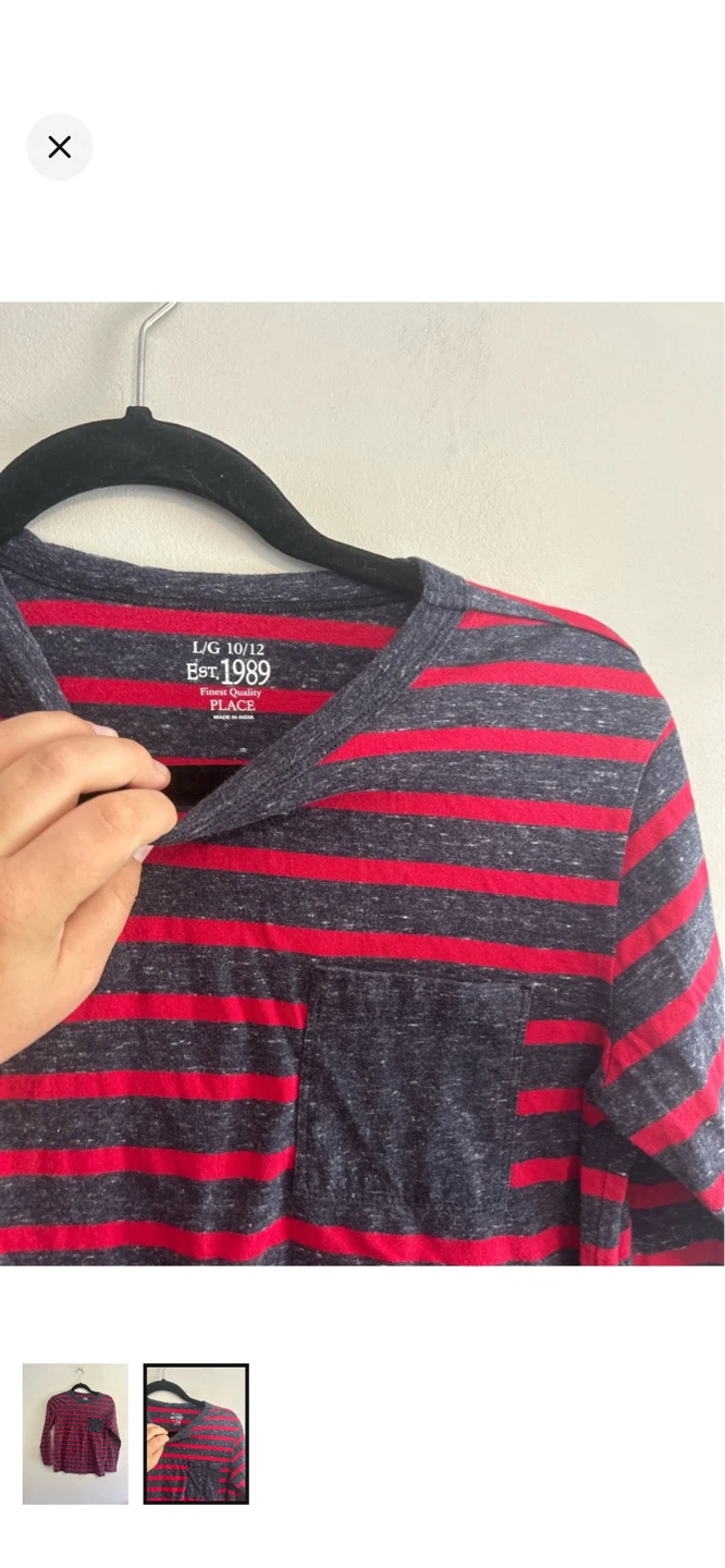 Children's Place Long Sleeve Striped T-Shirt Size L (10-12) - photo 2