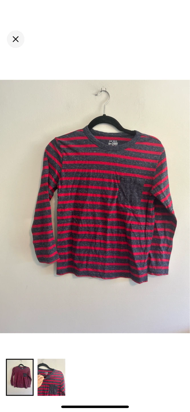 Children's Place Long Sleeve Striped T-Shirt Size L (10-12)