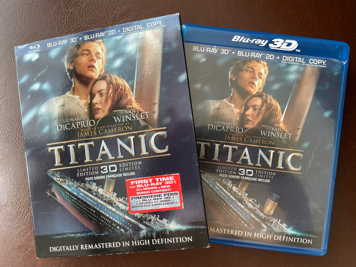 Titanic 3D Blu Ray Set With Slipcover