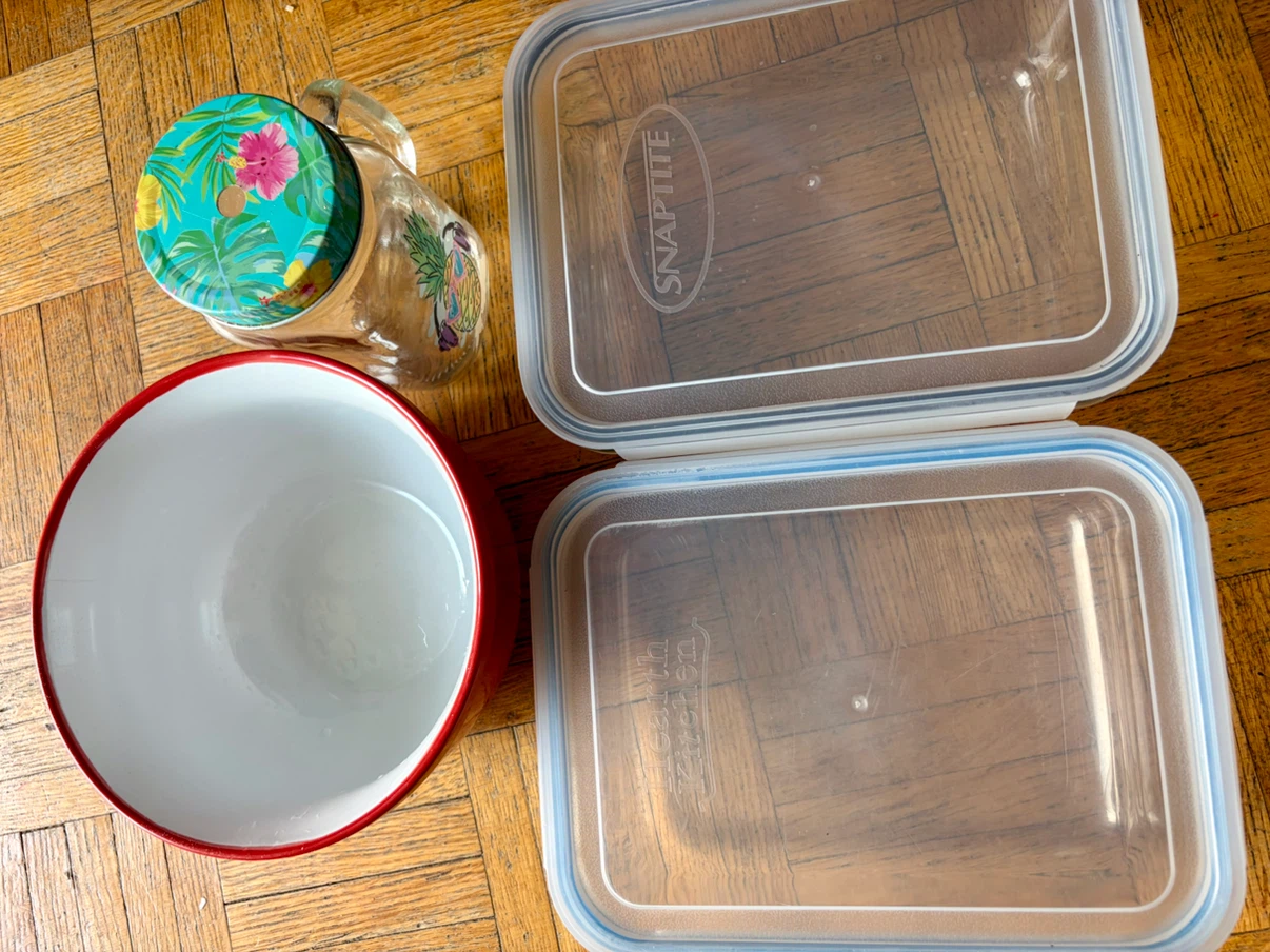 SnapTite Glass Food Storage Containers & Ceramic Bowl Set