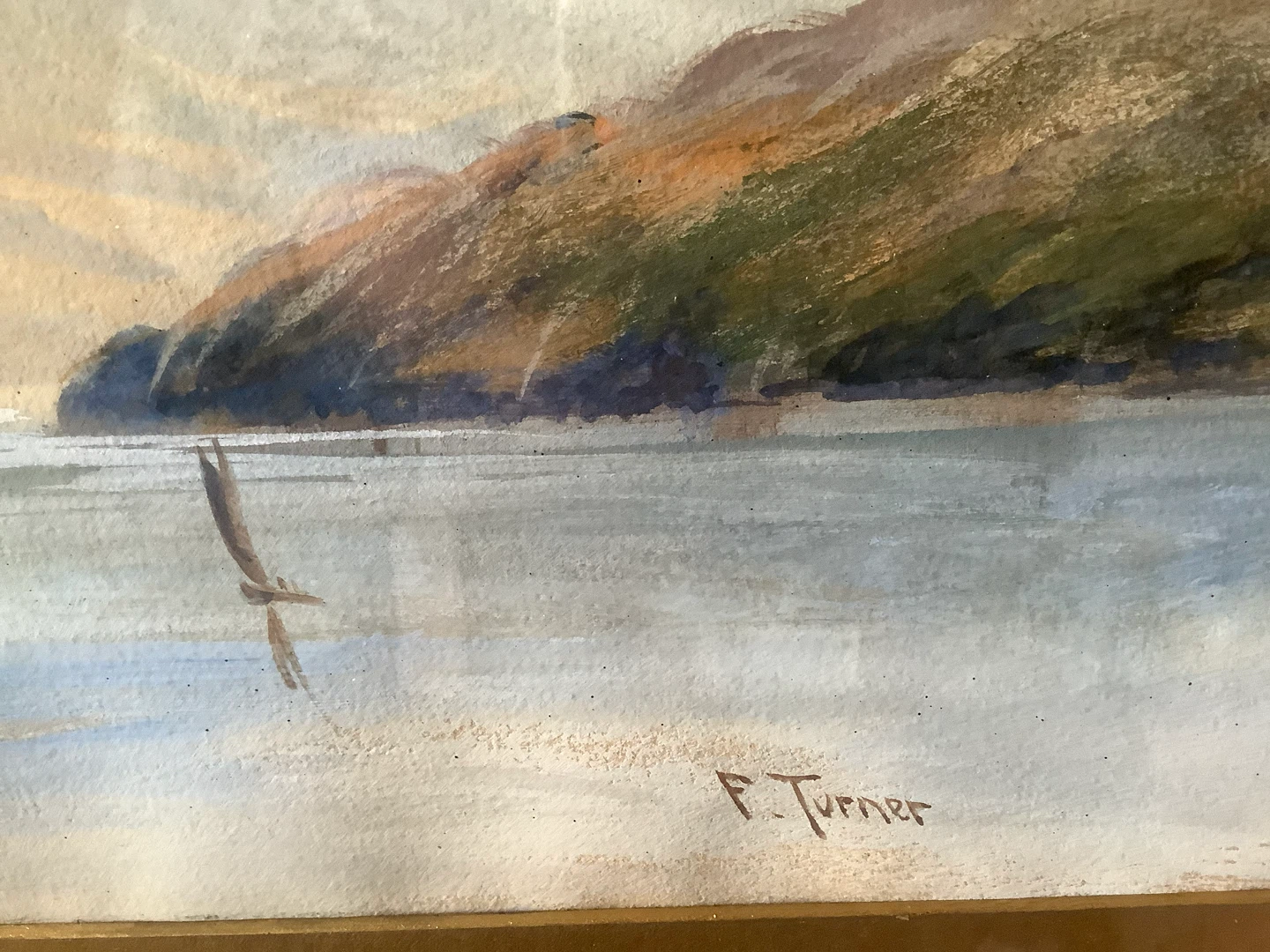 Antique Watercolour Painting by British Artist F. Turner 🐞 - photo 2