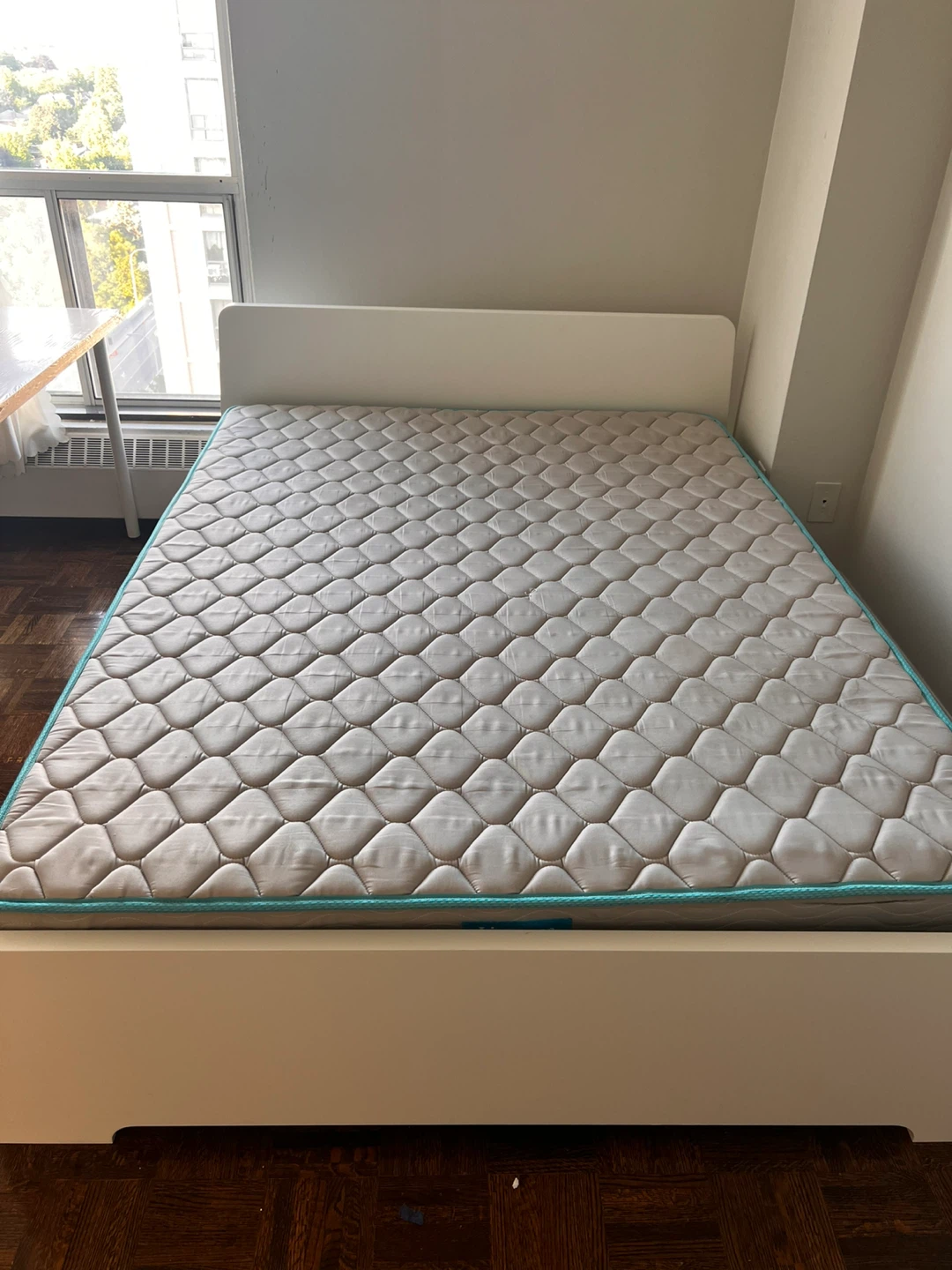 Queen Size Mattress with White Bed Frame - photo 2