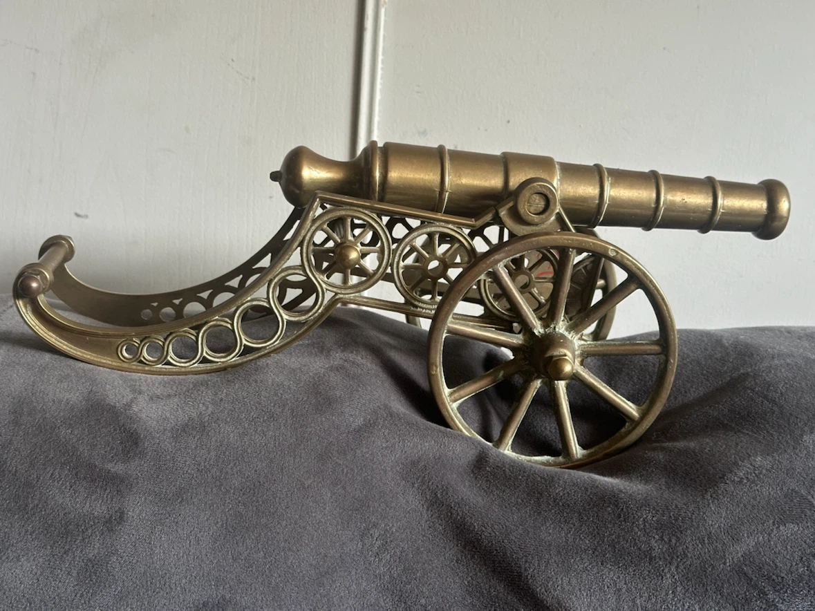 Large Vintage Brass Cannon