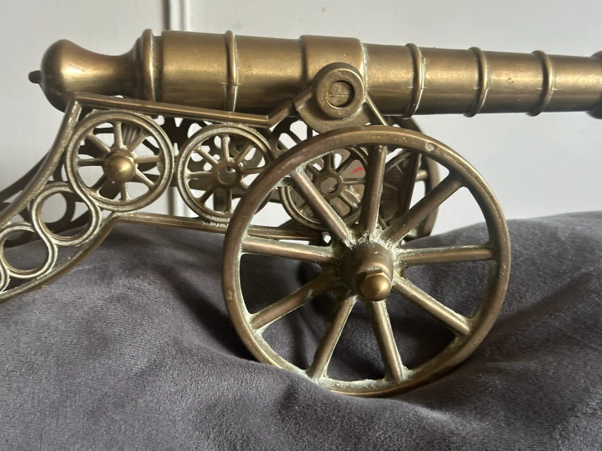 Large Vintage Brass Cannon - photo 3