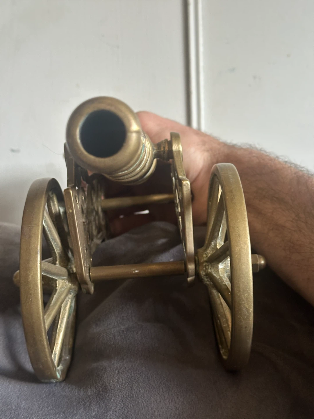 Large Vintage Brass Cannon - photo 5