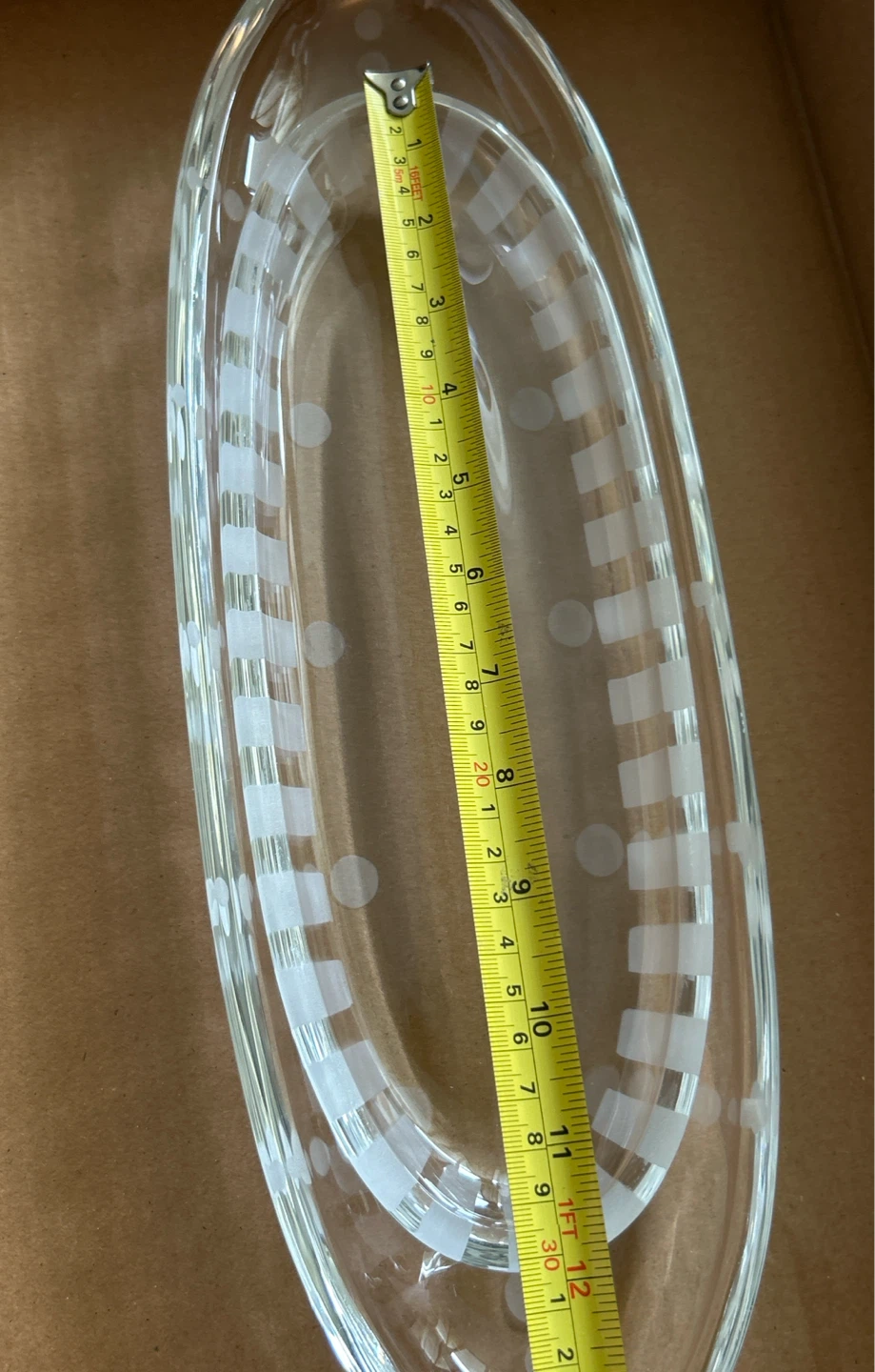 2 Pcs. - Clear Glass Oval Serving Dish with Etched Design - photo 5
